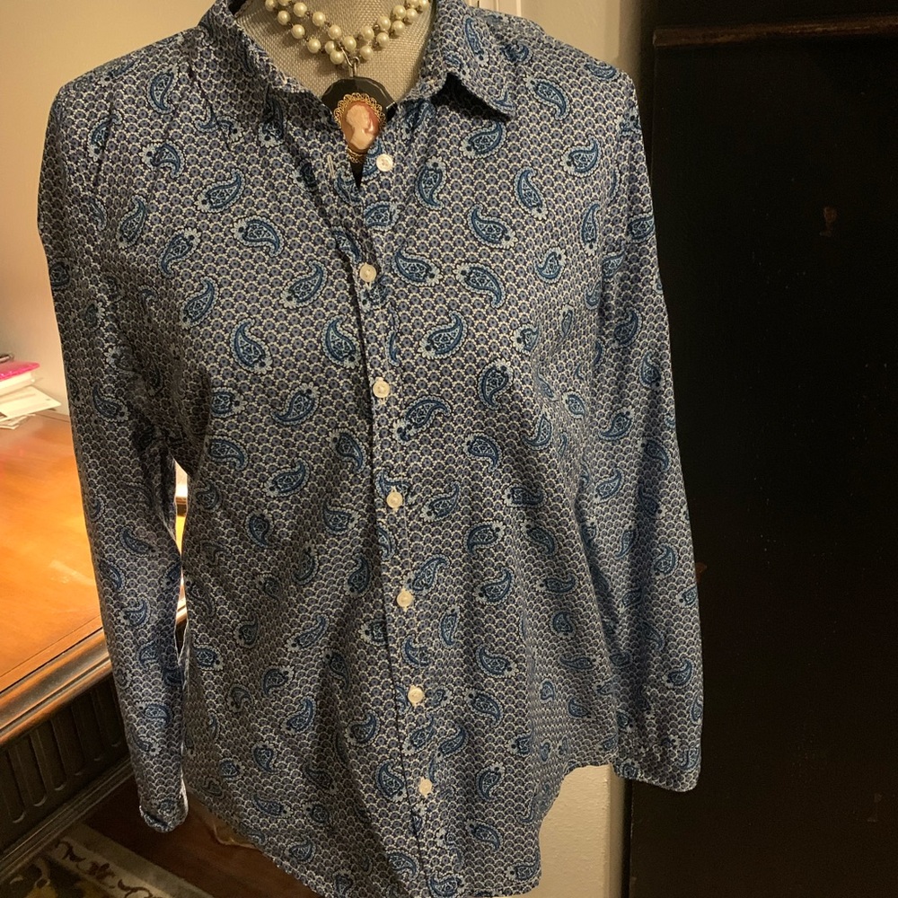 Liz Claiborne Paisley Print Button Down Shirt